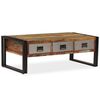 vidaXL Table basse avec 3 tiroirs Bois de r&eacute;cup&eacute;ration 100x50x35 cm
