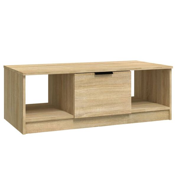 vidaXL Table basse ch&ecirc;ne sonoma 102x50x36 cm bois d'ing&eacute;nierie