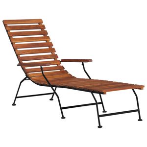 vidaXL Chaise longue d'extérieur bois massif d'acacia