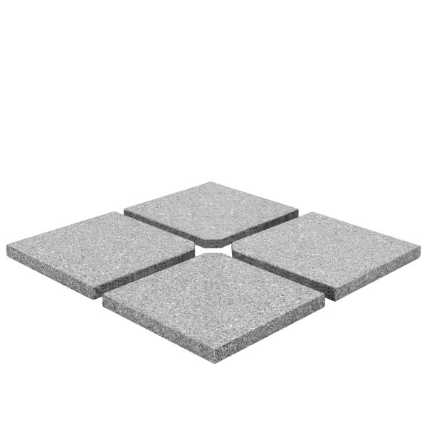vidaXL Plaques de poids de parasol 4 pcs Granit Gris Carré 100 kg