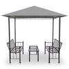 vidaXL Chapiteau de jardin avec table et bancs 2,5x1,5x2,4m Anthracite