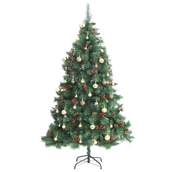 vidaXL Sapin de No&euml;l artificiel articul&eacute; 300 LED et boules 180 cm