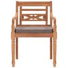 vidaXL Chaises Batavia lot de 2 avec coussins gris foncé Bois de teck