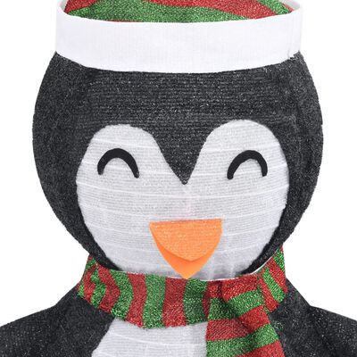 vidaXL Décoration de Noël pingouin à LED Tissu de luxe 60 cm