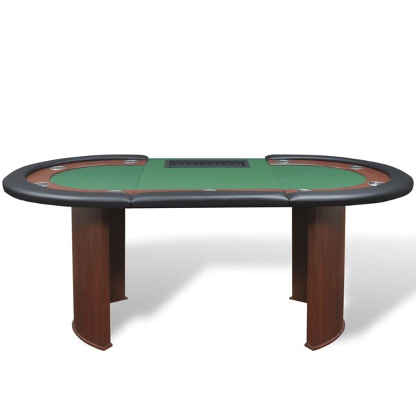 vidaXL Table de poker pour 10 joueurs avec espace de croupier Vert