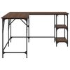 vidaXL Bureau chêne marron 139x139x75 cm bois d'ingénierie