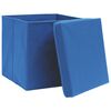 vidaXL Boîtes de rangement avec couvercle 4 pcs Bleu 32x32x32 cm Tissu