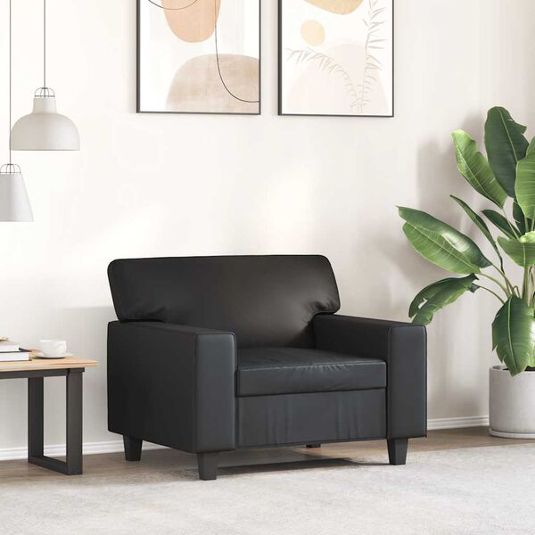 vidaXL Fauteuil Noir 60 cm Similicuir