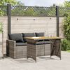 vidaXL Ensemble &agrave; manger de jardin et coussins 2 pcs gris rotin