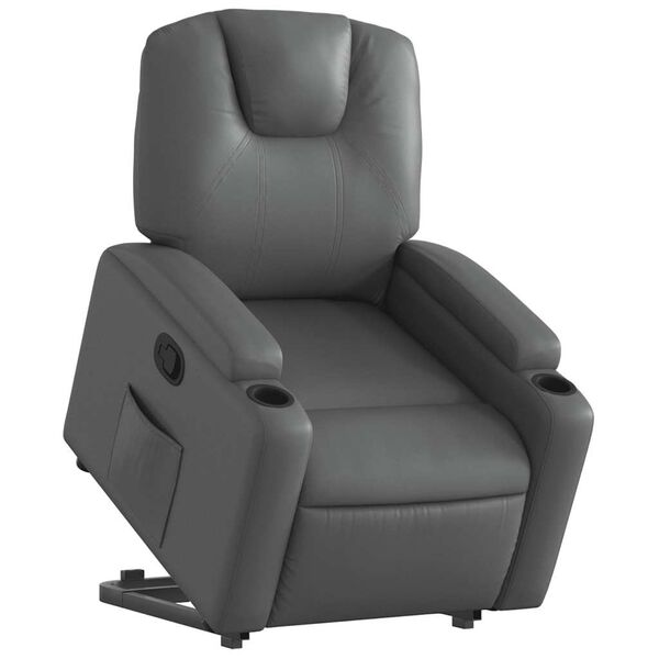 vidaXL Fauteuil inclinable gris similicuir