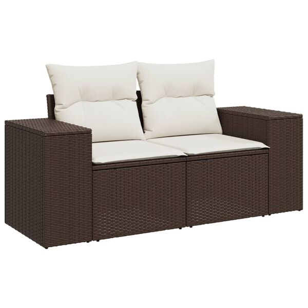 vidaXL Salon de jardin avec coussins 6 pcs marron r&eacute;sine tress&eacute;e