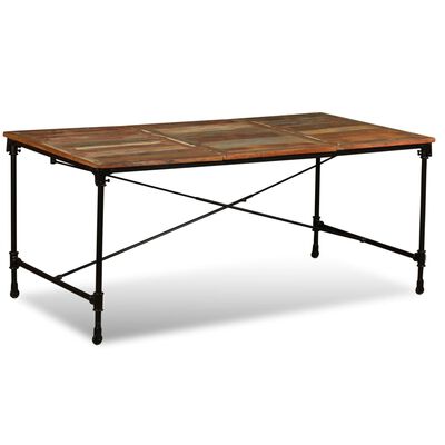 vidaXL Table à manger Bois de récupération massif 180 cm