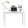 vidaXL Bureau Blanc 110x50x93 cm Bois massif de pin