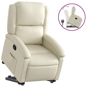 vidaXL Fauteuil inclinable cr&egrave;me similicuir