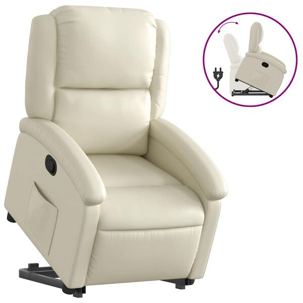 vidaXL Fauteuil inclinable cr&egrave;me similicuir