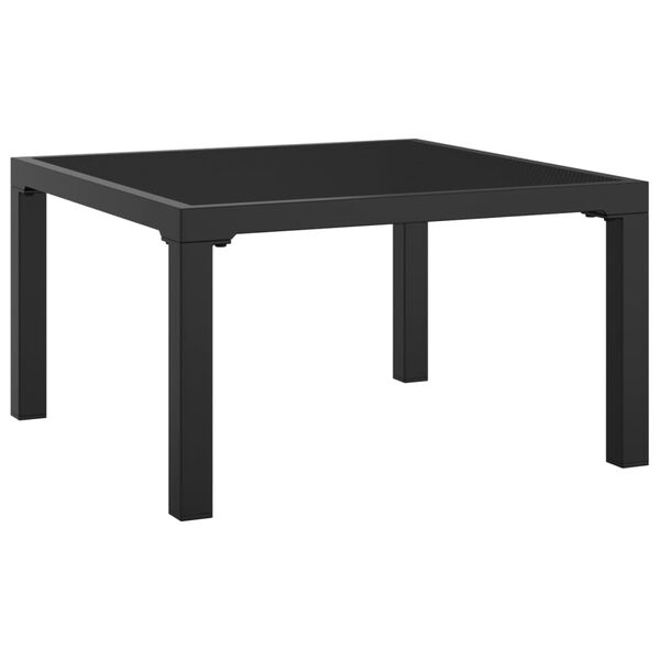 vidaXL Repose-pied de jardin avec coussin noir et gris r&eacute;sine tress&eacute;e