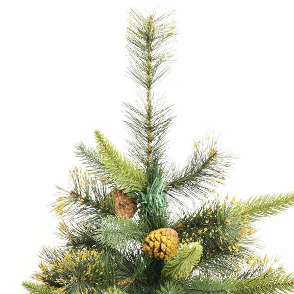vidaXL Sapin de No&euml;l artificiel articul&eacute; avec pommes de pin 180 cm