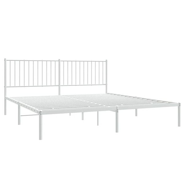 vidaXL Cadre de lit métal sans matelas et tête de lit blanc 183x213 cm