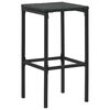 vidaXL Tabourets de bar avec coussins lot de 4 noir r&eacute;sine tress&eacute;e