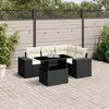 vidaXL Salon de jardin 5 pcs avec coussins noir r&eacute;sine tress&eacute;e