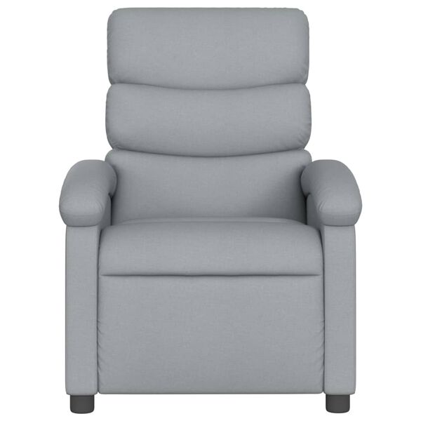 vidaXL Fauteuil inclinable de massage gris clair tissu