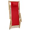 vidaXL Chaise de terrasse Bambou et toile Rouge