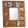 vidaXL Miroir avec revêtement Bouddha 50x50 cm Bois de récupération