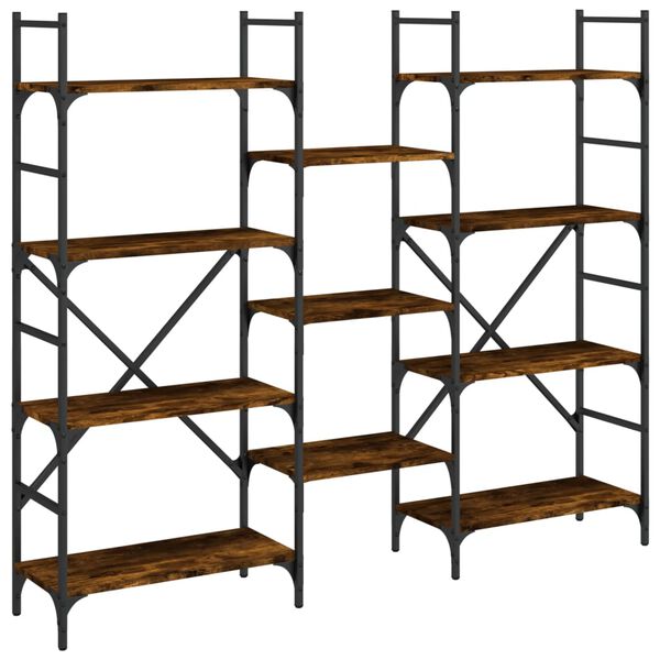 vidaXL Bibliothèque chêne fumé 160x28,5x136,5 cm bois d'ingénierie