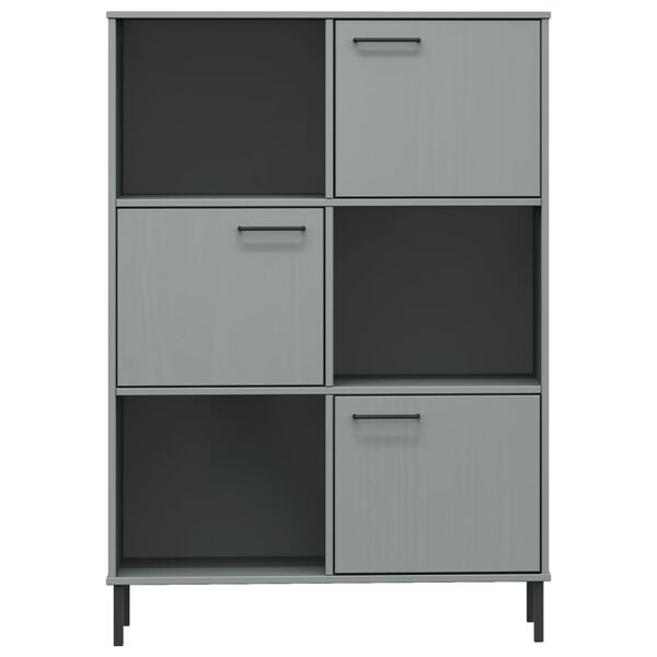 vidaXL Bibliothèque avec pieds en métal Gris 90x35x128,5 cm Bois OSLO