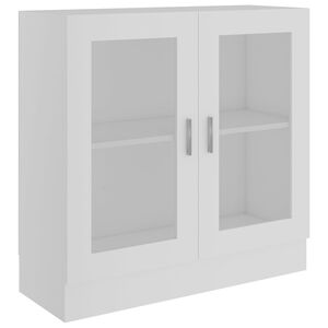 vidaXL Armoire &agrave; vitrine Blanc 82,5x30,5x80 cm Bois d'ing&eacute;nierie