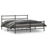 vidaXL Cadre de lit m&eacute;tal sans matelas avec pied de lit noir 193x203cm