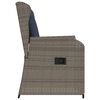 vidaXL Chaises inclinables de jardin lot de 2 et coussins gris rotin