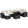 vidaXL Salon de jardin 8 pcs avec coussins noir r&eacute;sine tress&eacute;e