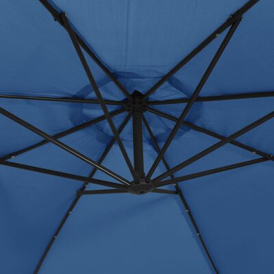 vidaXL Parasol de jardin en porte-à-faux et lumières LED mât en acier