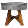 vidaXL Table basse bois de récupération mélangé 60x45 cm argenté