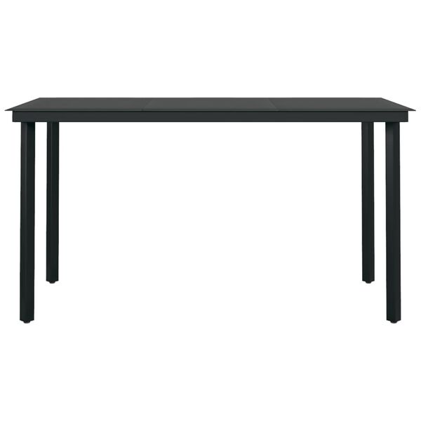 vidaXL Ensemble &agrave; manger de jardin 5 pcs Gris et noir