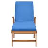 vidaXL Chaise longue avec coussin Bois de teck solide Bleu