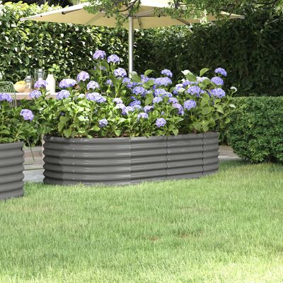 vidaXL Lit surélevé de jardin Acier enduit de poudre 152x80x36 cm gris