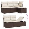 vidaXL Salon de jardin avec coussins 6 pcs marron r&eacute;sine tress&eacute;e