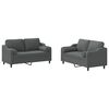 vidaXL Ensemble de canap&eacute;s 2 pcs coussins gris fonc&eacute; tissu