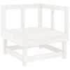 vidaXL Salon de jardin 3 pcs blanc bois massif de pin