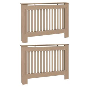 vidaXL Cache-Radiateur 2 pcs Marron 112 x 19 x 81,5 cm