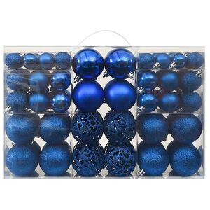vidaXL Ensemble de boules de No&euml;l 100 pcs Bleu