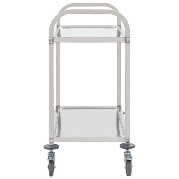 vidaXL Chariot de cuisine &agrave; 2 niveaux 96,5x55x90 cm Acier inoxydable