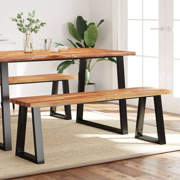 vidaXL Banc avec bord vivant 140 cm bois d'acacia massif