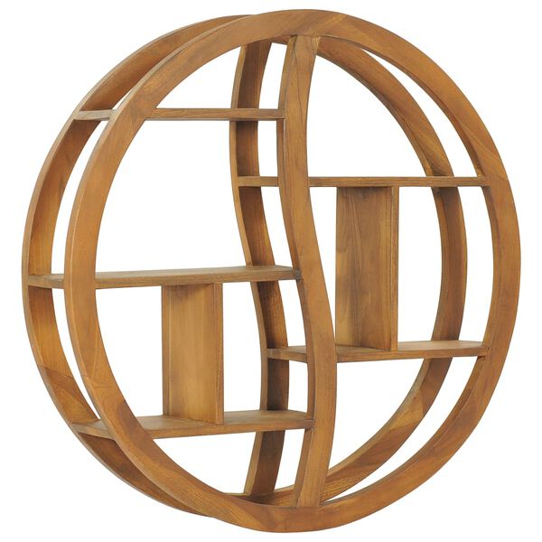vidaXL &Eacute;tag&egrave;re murale Yin Yang 80x17,5x80 cm Bois de teck massif
