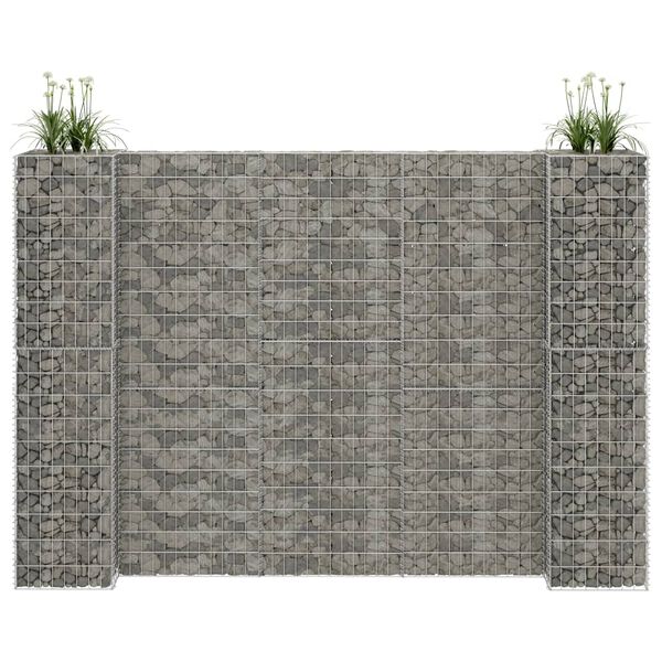 vidaXL Jardini&egrave;re &agrave; gabion en H Fil d'acier 260x40x180 cm