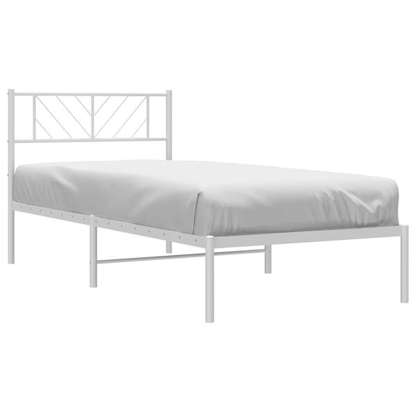 vidaXL Cadre de lit m&eacute;tal sans matelas et t&ecirc;te de lit blanc 100x200 cm