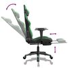 vidaXL Chaise de jeu avec repose-pied Noir et vert Similicuir