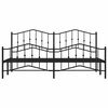 vidaXL Cadre de lit m&eacute;tal sans matelas avec pied de lit noir 193x203cm